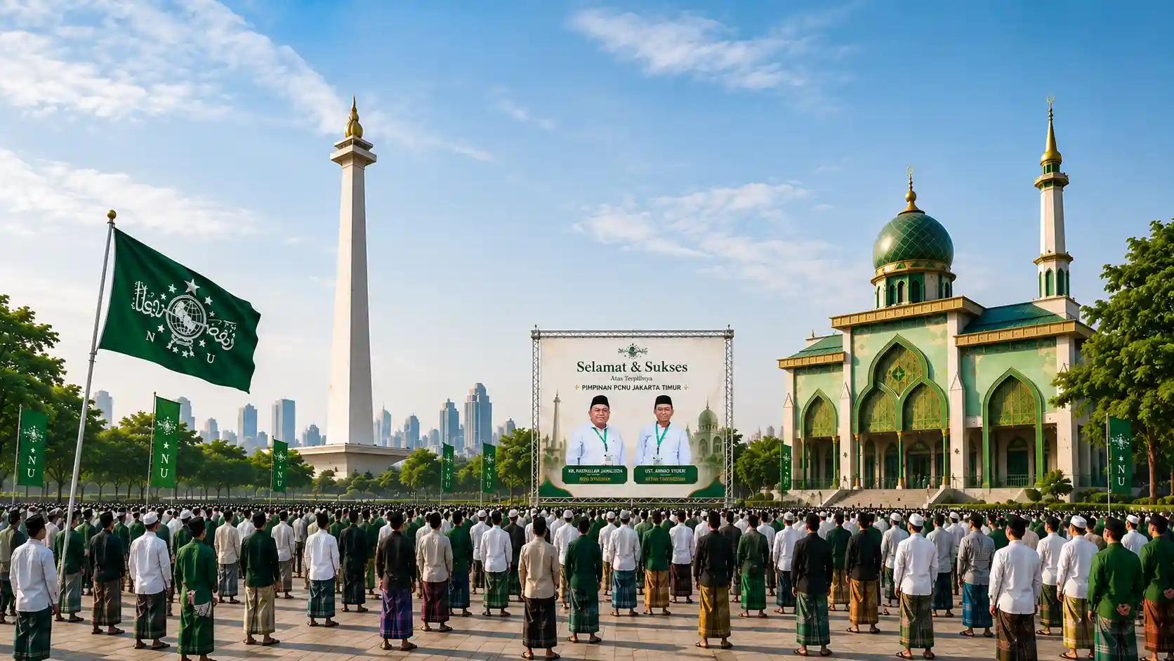 Kebersamaan pengurus dan warga PCNU Pengurus Cabang Kabupaten Badung